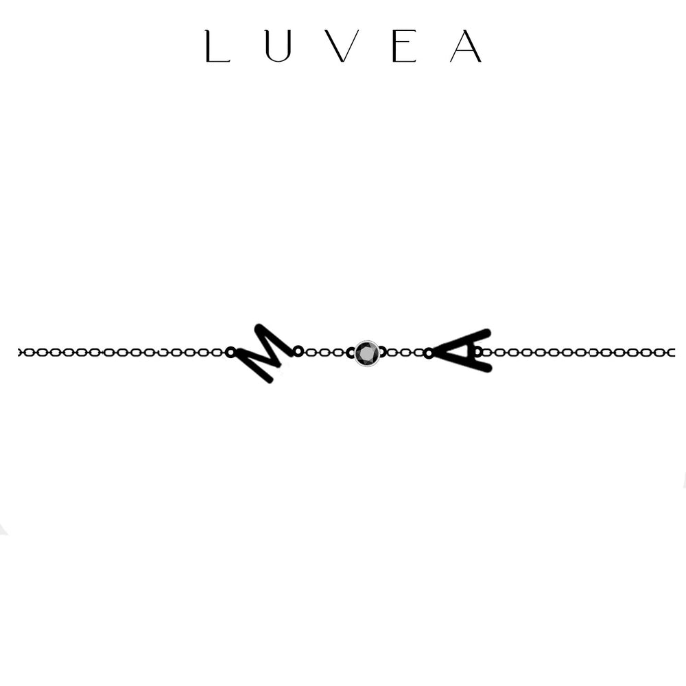 Bracelet initiales et pierres de naissance Laura