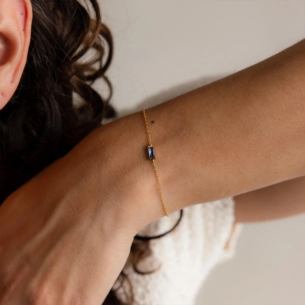 Bracelet pierre de naissance rectangulaire Gemina