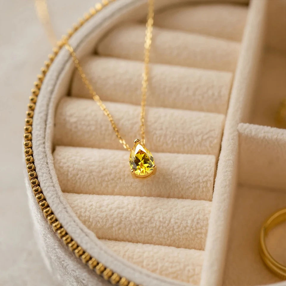 Collier pierre de naissance goute Stella