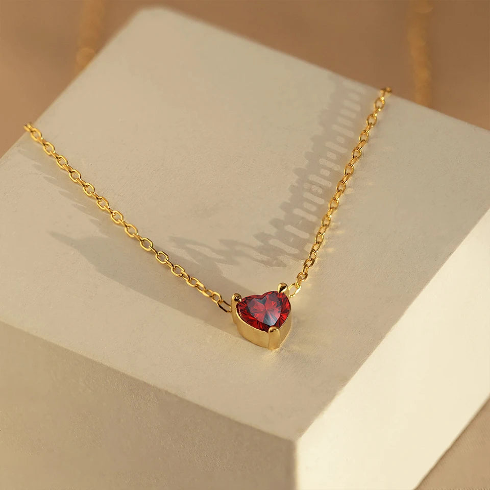 Collier pierre de naissance en coeur Anima