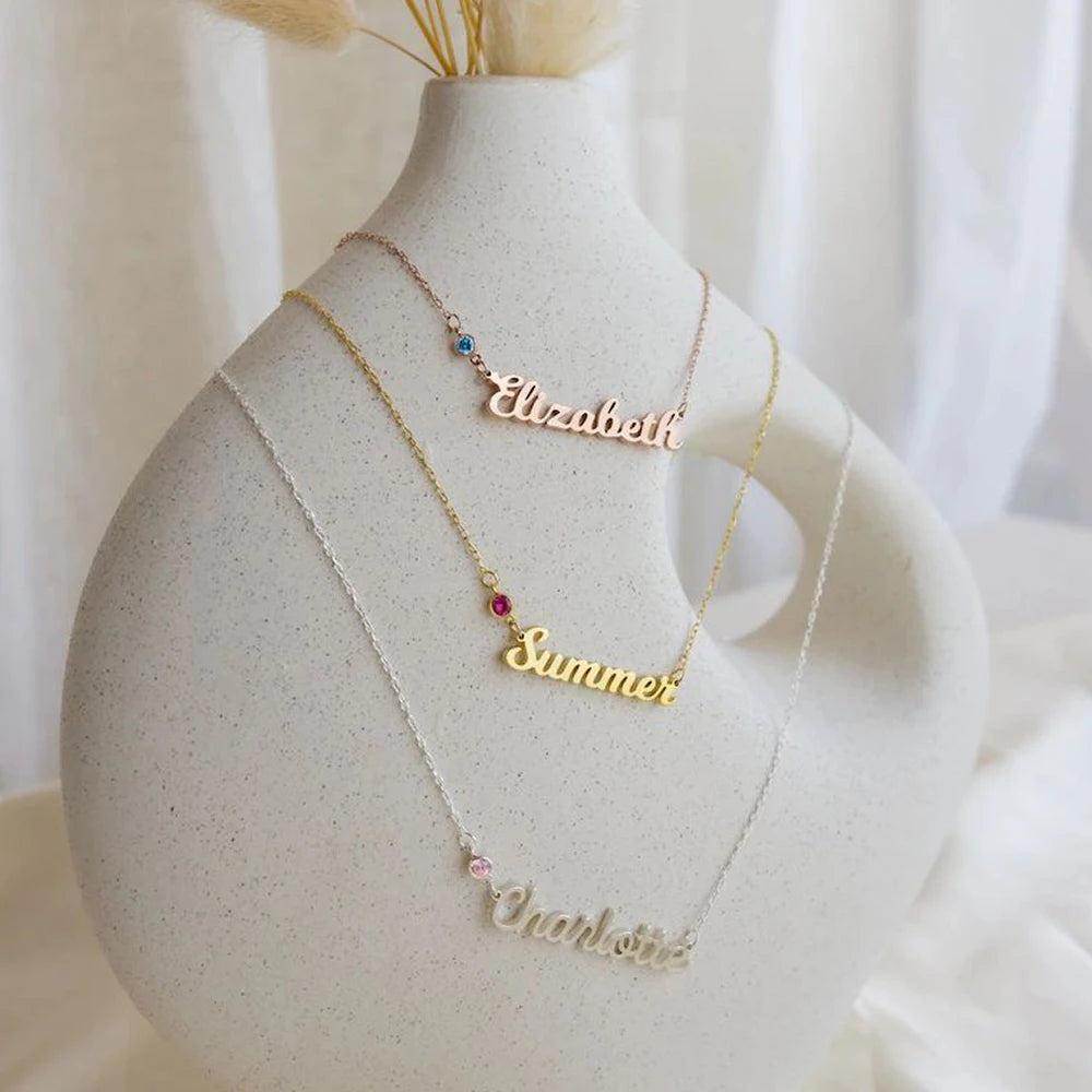 Collier personnalisé et pierre de naissance Lolita