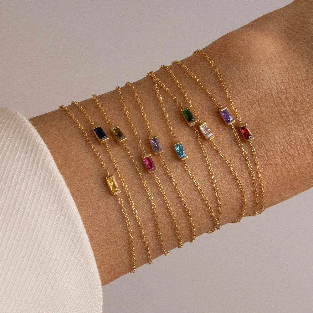 Bracelet pierre de naissance rectangulaire Gemina
