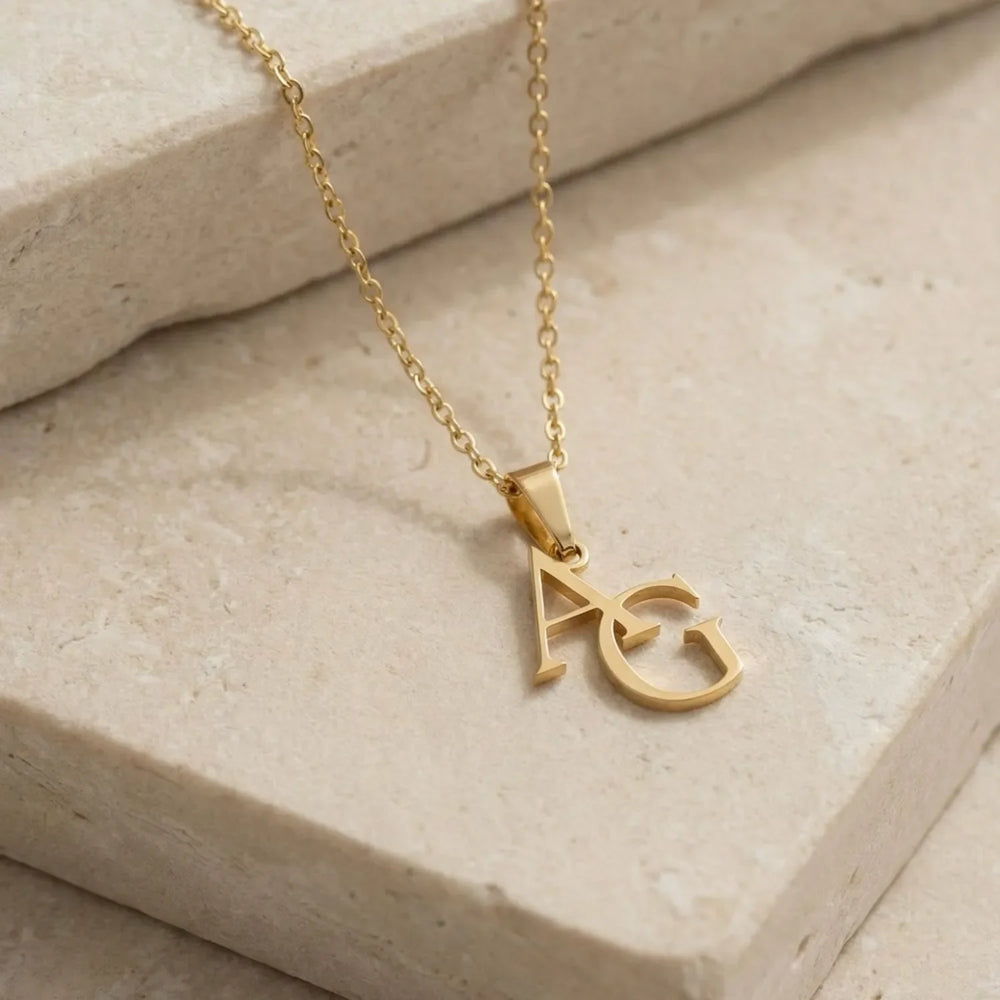 Collier deux lettres fusionnées L'initial