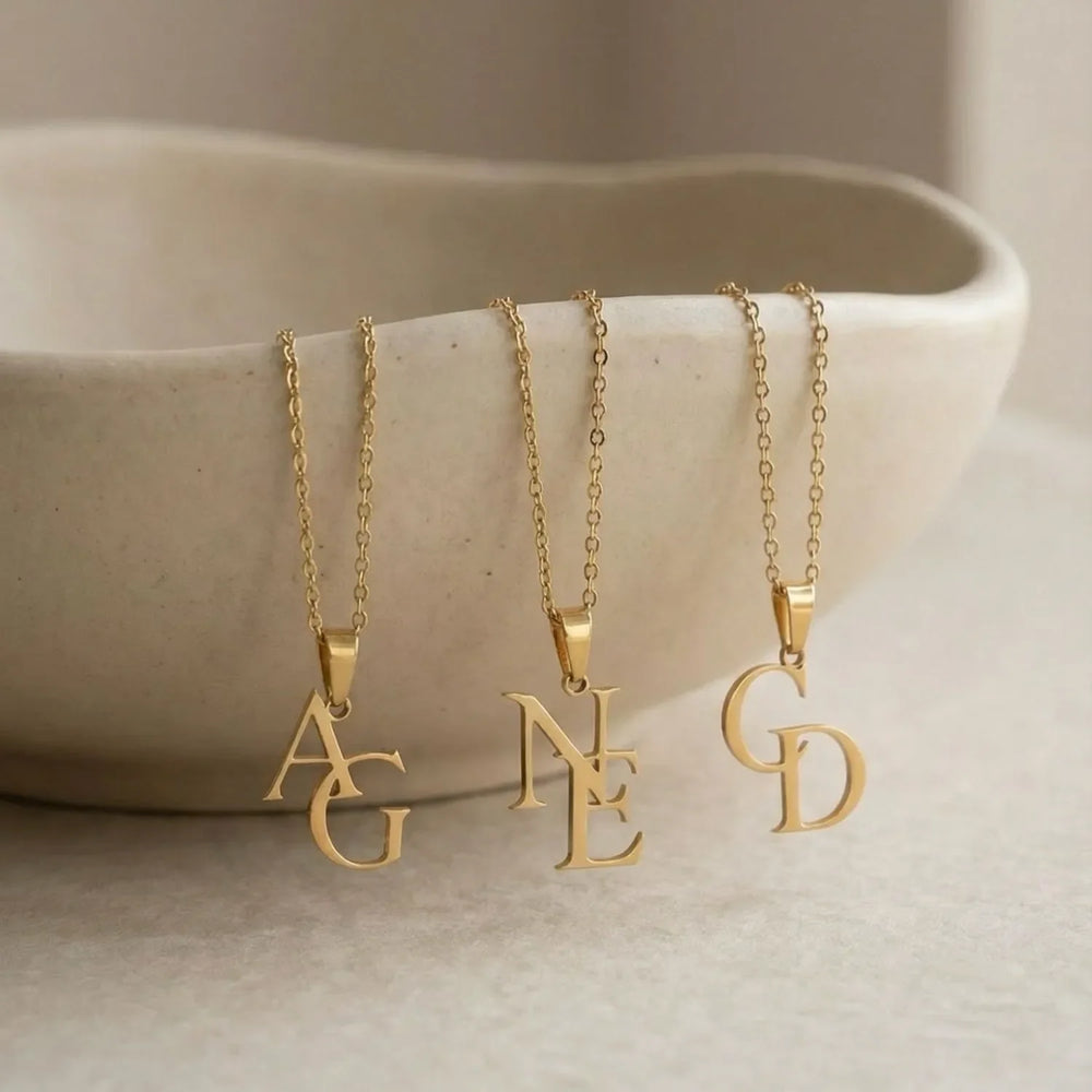 Collier deux lettres fusionnées L'initial