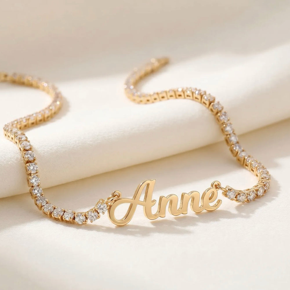 Collier serti prénom personnalisé Kendall