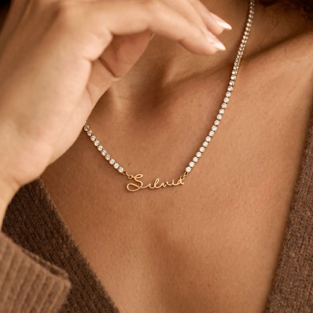 Collier serti prénom personnalisé Kendall