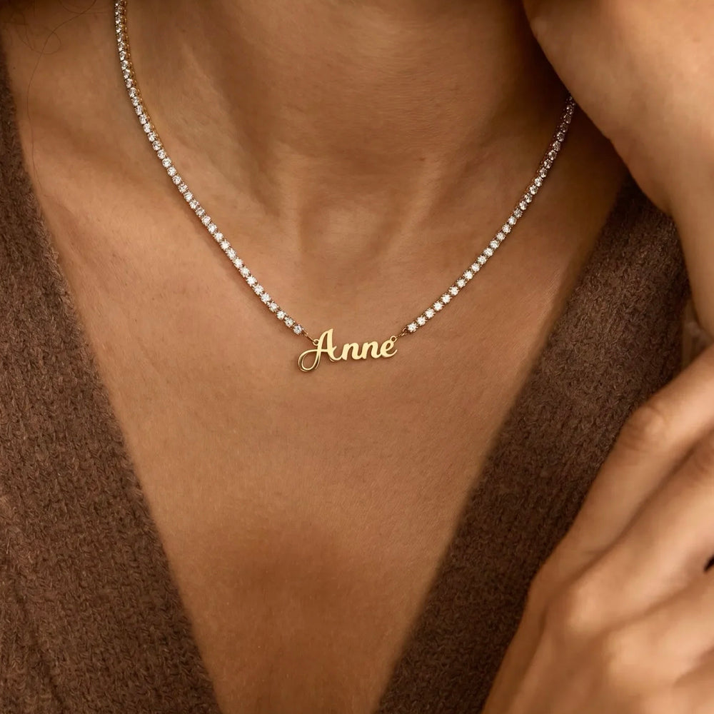 Collier serti prénom personnalisé Kendall