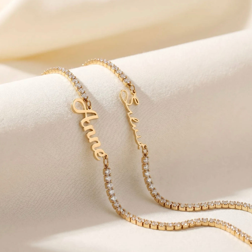 Collier serti prénom personnalisé Kendall