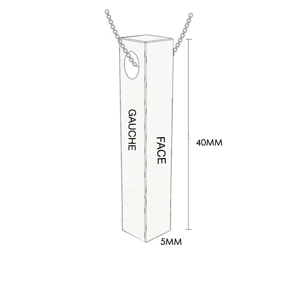 Collier personnalisé à 4 faces Enigma